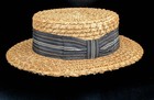 1910s 1920s Size Vintage The Kingsbury Hat Summer Straw Skimmer Boater