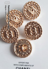 Gold Button   Chanel   5 Pc Size  18mm