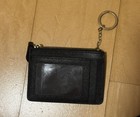 Coach Black Zip-around Card Wallet With Key Ring  Id Window Slot  Logo Women s