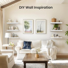 Floating Shelves Wall Mounted White     Set Of 3 Shelves With Invisible Brackets