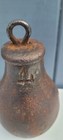 Vintage Steelyard Balance Beam Hanging Scales Cast Iron Pear  4lb Weight  Prop