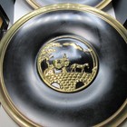 Vintage England Brass Wall Plates Set Of 2     14        Embossed Gold Center     Bridge