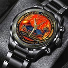 Illinois Fighting Illini Football Black Stainless Steel Watch - Tantn17998 Gift