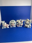 4 Vintage Burwood Homco Nursery Bunny Rabbit Love Plastic Wall Decor Plaques