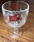 Vintage Mid Century Schlitz Milwaukee Glass Beer Goblet Stemmed Thumbprint 12 Oz