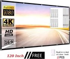 Projector Screen  16 9 Home Theater Foldable Screen 120  Indoor outdoor  White