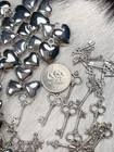 Charms Lot 100 Pc Silver Tone Variety Keys To My Heart Metal Spacer Charms