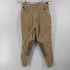 Ariat Sport Breeches Women 28r Tan Equestrian Side Zip Knee Patch Pants