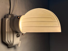 Vtg Porcelain Sconce Skyscraper Ceramic Light Fixture Art Deco Shade Usa  o43