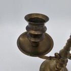 Antique Brass Candelabra 3 Arm Vtg Candle Holders 7 5  Tall 8  Wide Mcm 1960s