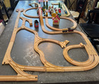 Wooden Railway Trains Set Lot Wood Thomas Compatible Gas Station Burger Bridge