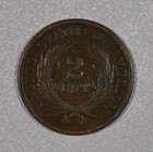 1864-p  union Shield  Two-cent Copper Coin  Large Motto  Very Good