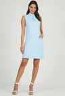 Ibkul Mini Check Sleeveless Mock Neck Dress - Peri white Sz S Upf 50 