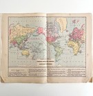 Map Of The World 1884 Principal Industrial Pursuits Victorian Lithograph Dwp3d