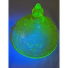 Mosser Glass Fruit Lid     Yellow Uranium     Depression Style     Unmarked