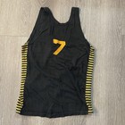 Vtg 50s Embroidered  7 Basketball Jersey Youth Side Stripes 