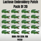 20-piece Crocodile Style Patch Set     Iron-on Sew-on Embroidered Applique Badge