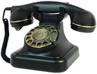 Retro Telephone  Black Corded Telephone Of 1930s  Vintage Landline Home Phone 