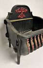 Antique Victorian Cast Iron Coal Fireplace Basket Holder Grate Fleur-de-lis