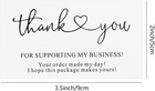 200pcs Thank You For Supporting My Business Cards 2 X 3 5 Inches   9 X 5 Cm