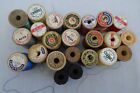Vtg Lot 23 Clark s Star J   P Belding Ivory Wood Spool Sewing Thread Cotton Silk