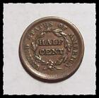 1853 Braided Hair Half Cent  Great Color Nice Au   13d32