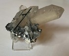 Genuine Natural 1 Lb 9 Oz Smoky Quartz Group With Tourmaline Inclusions