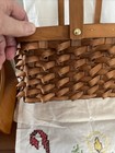 Vintage Porcupine Curl Weave Basket Rustic Farmhouse Woven Brown Wood 12x9x5   