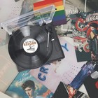 Vinyl Record Player With Speakers Wood Black Vintage Turntable 3 Speed Wireless