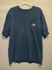 Lot Of 2 Carhartt T Shirts Mens Size Large Orig Fit Short Sleeve Gray   Blue 48   