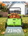 Garvee 21  Manual Push Lawn Sweeper With 4-brush System 3 5cu Ft Leaf Blower Bag