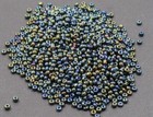 Vintage Antique Czech Metallic Green Iris Ab Glass 10 0 Seed Beads Loose 29gr