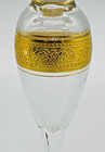 Antique Victorian Perfume Bottle Gold Accents Tear Drop Stopper 7 Inch