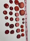 Vintage Assorted Lot Of 25 Cherry Red Bakelite Catalin Lucite Buttons Carved