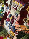 Bucilla Felt Christmas Stocking 18 Inch  Completed Handmade Beaded And Sequined