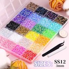 34000pcs Resin Jelly Rhinestones Large Pack   3pcs Glue Jelly Multicolored 3mm