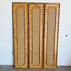Boho Chic Faux Bamboo Herringbone And Cane Room Divider screen - 3 Panels