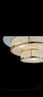 Antique Vintage Art Deco Brass Glass Rod Ceiling Fixture 8 Light Chandelier Lamp