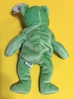 Ty Kicks Green Plush Bear With Soccer Ball Patch  With Tags  Vintage
