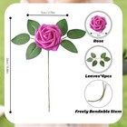 Fake Roses Artificial Flowers Real Look 25 Pcs Foam Hot Pink For Decor