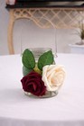Wedding Decor Tea Light Glass Jar Lanterns With Roses Rustic Twine Set Of 4