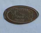 Elongated Pressed Lincoln Red Brown Cent -aloha From Hawaii W hula Girl
