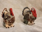 Vintage Thanksgiving Decor Ceramic Turkey Figurine Salt   Pepper Shakers Japan