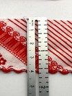 Vintage Trim Red White Cotton Stripe Scallops Ca 1960 Sixties 5 Yds Cottage Core