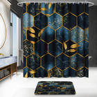 4 Pcs Bathroom Shower Curtain Set bathroom Sets With Rugs bath Mat u Shape And T