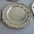 6 Sheffield Dinner Plates Antique Plate Georgian Respousee Border  Silver Copper