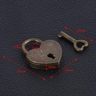 Lock Antique Brass Padlock With Key  Vintage Heart Shape Anti-theft Mini Padl   