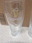 Set Of Two  2  Guinness Beer 16 Oz Clear Pint Glasses W  Raised Harp Logo