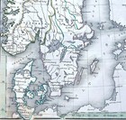 1835 Bradford Map Denmark Sweden Norway Lapland Scandinavia Stockholm Copenhagen