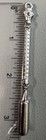 Vintage Small Ornate Pewter Snuff Spoon Necklace Skulls Faux Gemstones